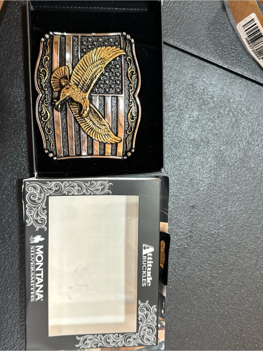 Montana Silversmiths Gold and Silver Eagle Flag Buckle